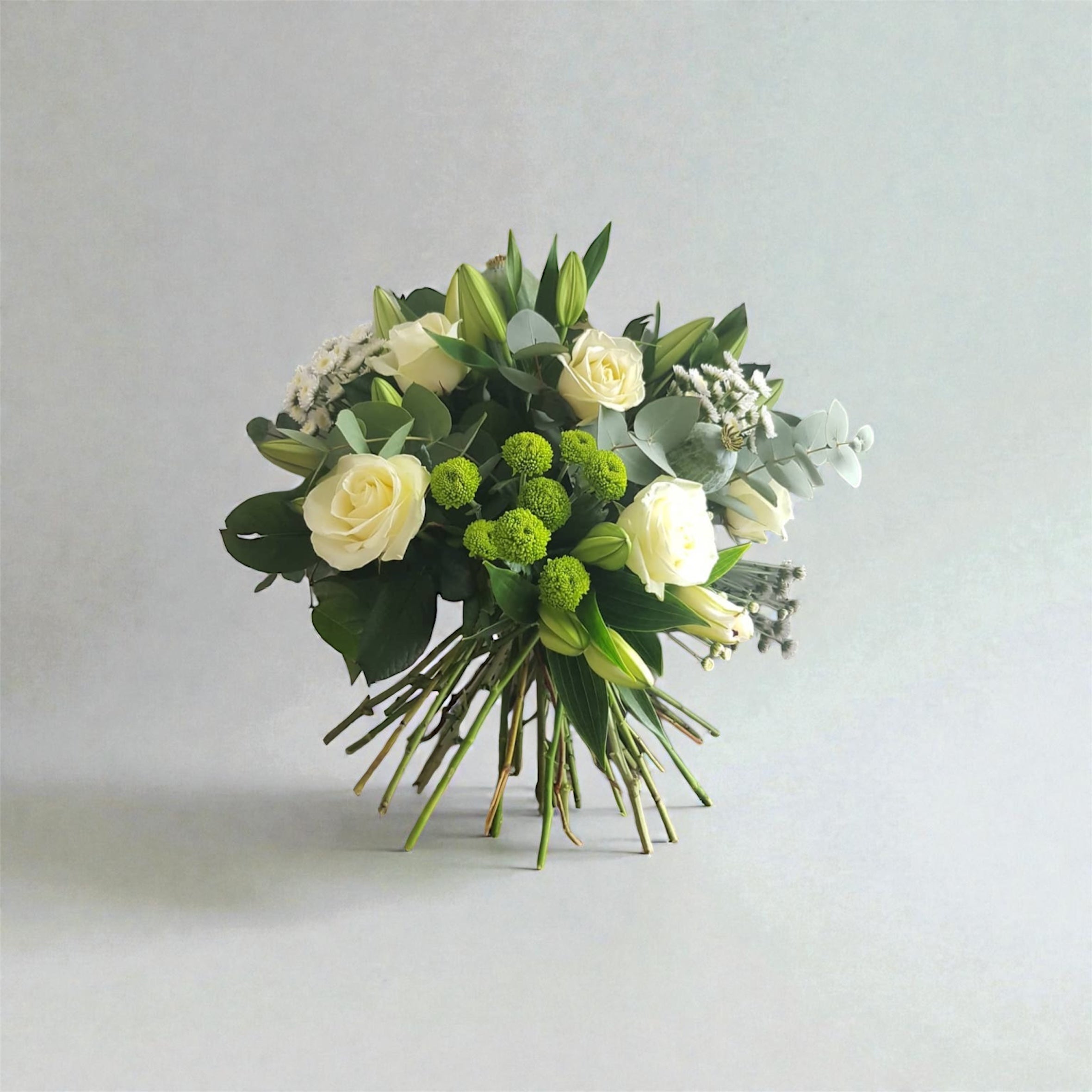 All white rose bouquets